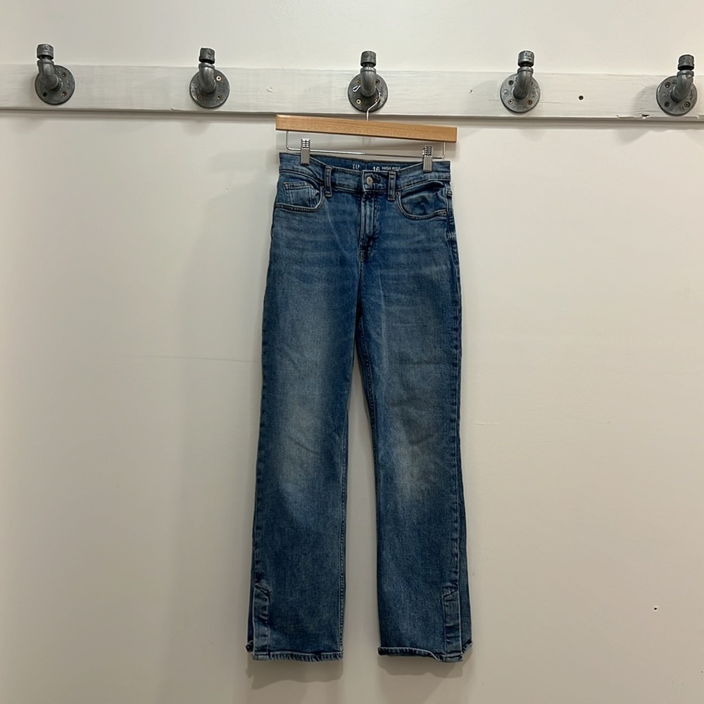 Gap teen vintage high rise boot jeans with ankle slits